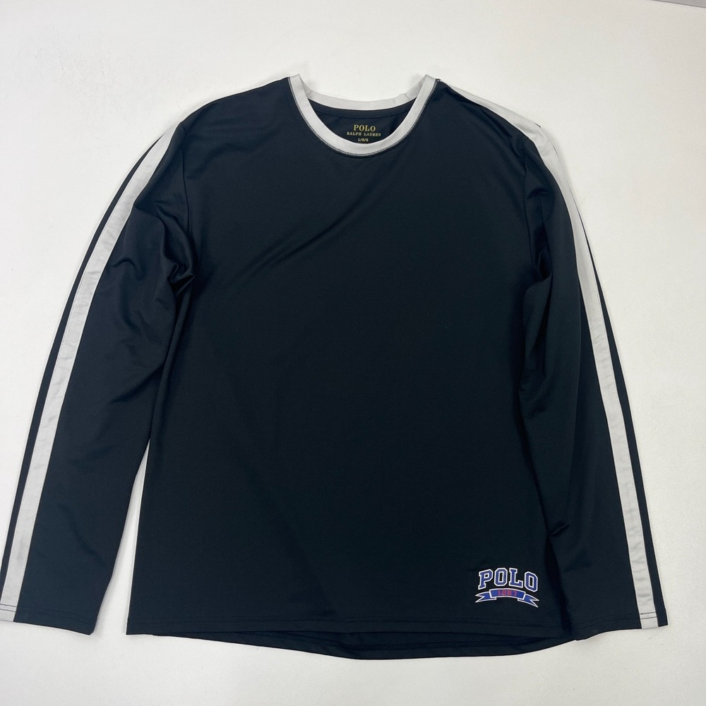 Polo Ralph Lauren Performance T-Shirt L/S Black Therma Sleep Workout Sz L - Picture 2 of 10